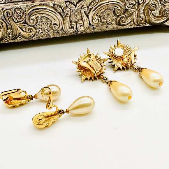 Vintage Pearl Drop Earrings lot - Picture 8 of 8